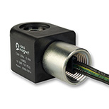 Solenoid Coil System 8 ATEX, 36mm, three-wired end sleeve for strands, thread ½-NPT for cable conduit, thermoplastic